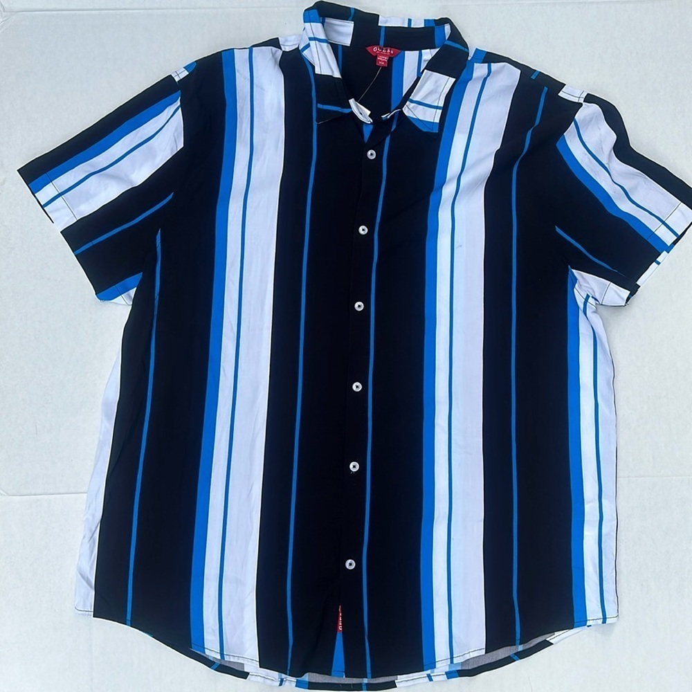 New GUESS Mugatu Striped Shirt SZ XXL